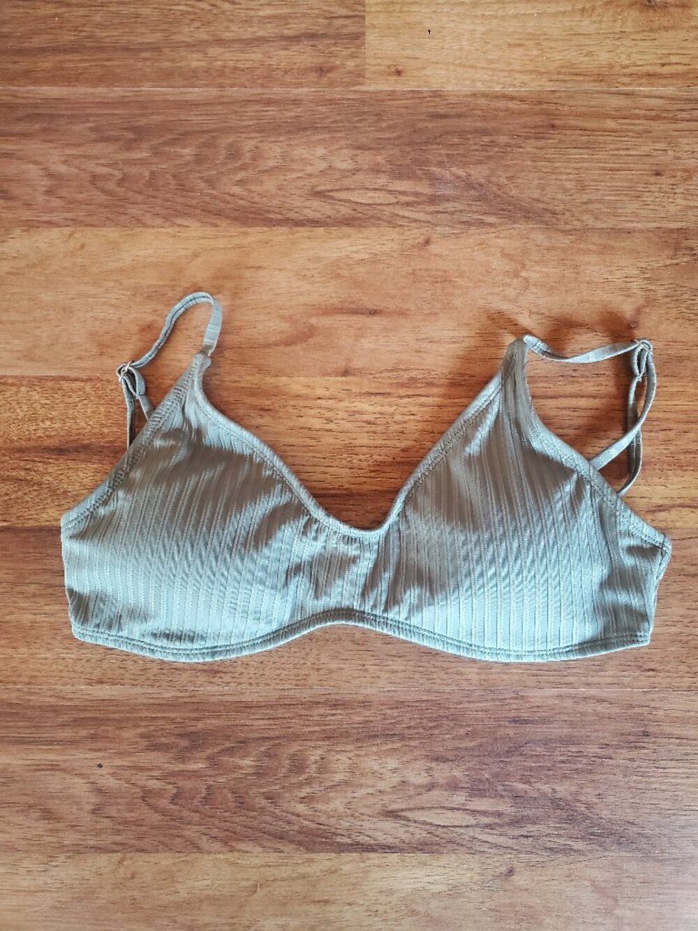Unbranded Swim Top Size Medium Olive Green with Inserts